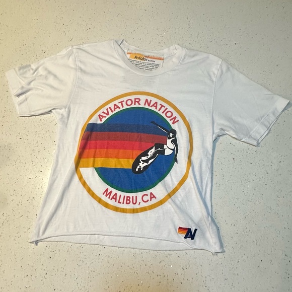 Aviator Nation - SIGNATURE BOYFRIEND TEE - WHITE - Picture 13 of 14